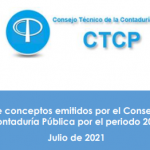 Compilación de conceptos emitidos por el CTCP por el periodo 2016 a Julio de 2021.