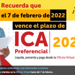 IMPUESTO DE INDUSTRIA Y COMERCIO: VENCIMIENTO PLAZO – ICA PREFERENCIAL 2021.