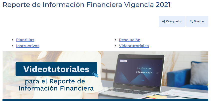 Superintendencia de Vigilancia, reporte de Información Financiera Vigencia 2021.