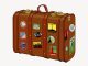 Vintage luggage clipart, travel illustration